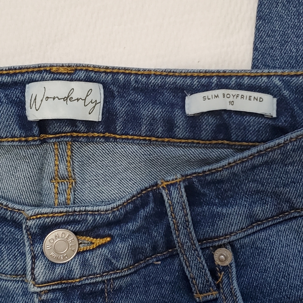 Wonderly Slim Boyfriend  High Rise Jeans Size 10 - Picture 4 of 9
